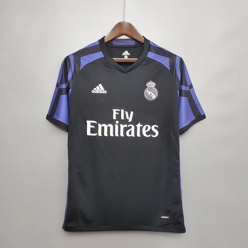 Real Madrid Dritttrikot 15/16 Herren Fan-Version Schwarz (Retro)