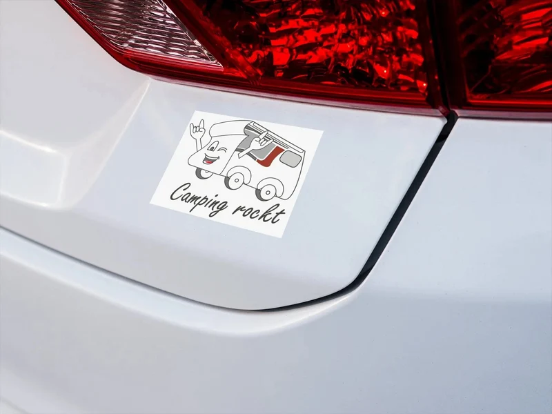 „Camping rockt!“ Autoaufkleber