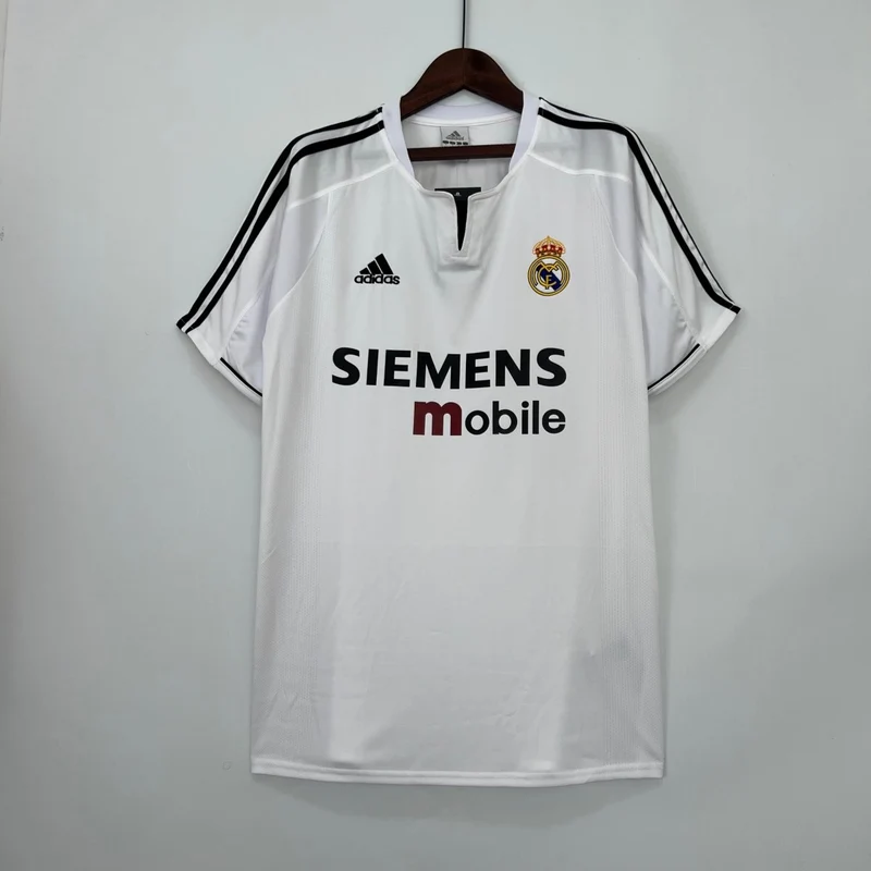 Real Madrid Heimtrikot 03/04 Herren Fan-Version Weiß (Retro)