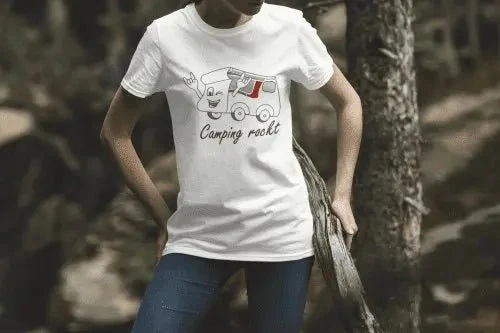 „Camping rockt!“ Damenshirt