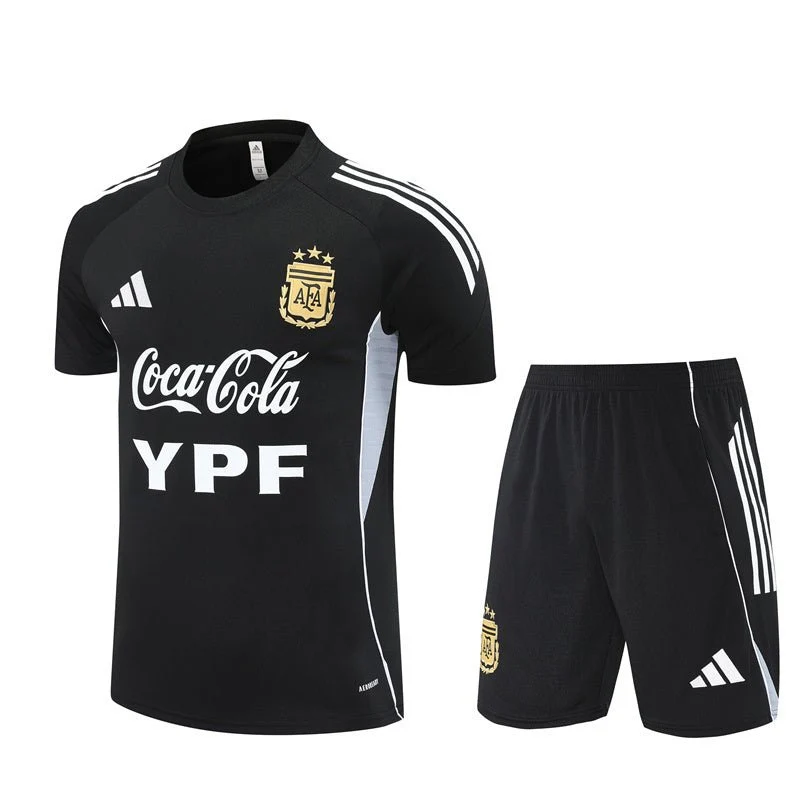 Argentinien Trainingsset 25/26 Trikot und Shorts Schwarz