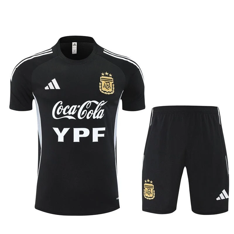 Argentinien Trainingsset 25/26 Trikot und Shorts Schwarz