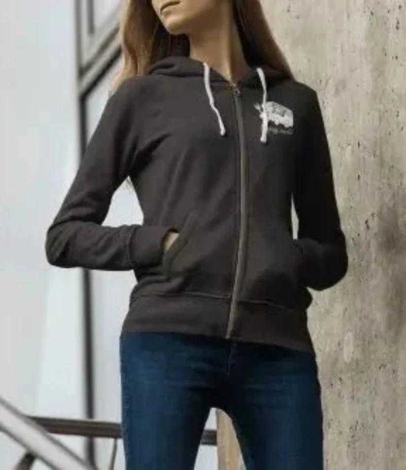 „Camping rockt!“ Damen Zip-Hoodie