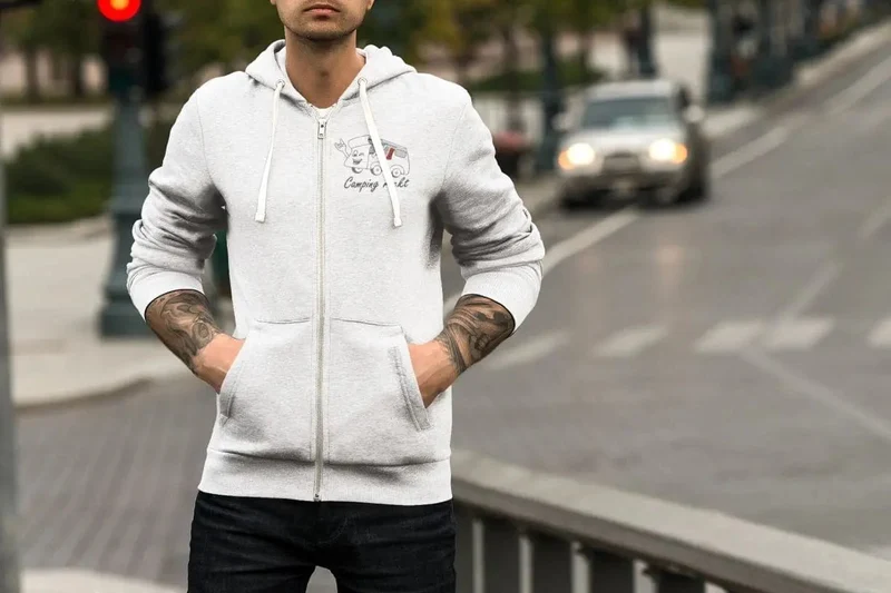 „Camping rockt!“ Zip-Hoodie