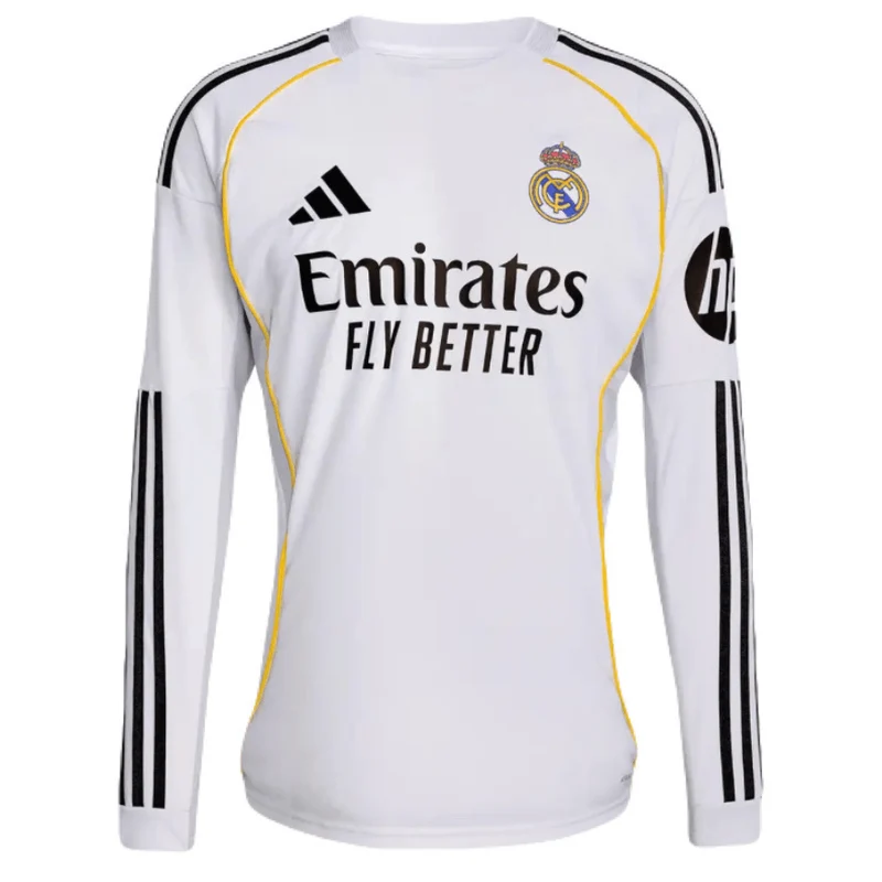 Real Madrid Heimtrikot Langarm 25/26 Herren Fan-Version