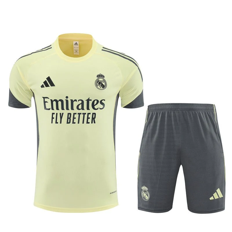 Real Madrid Madrid Trainingsset 25/26 Trikot Gelb und Shorts Grau