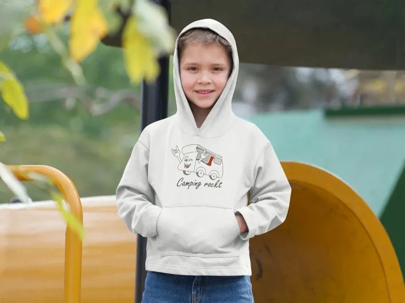 „Camping rockt!“ Kinderhoodie