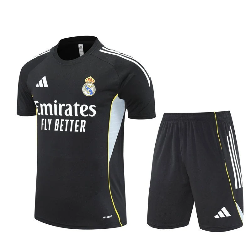 Real Madrid Madrid Trainingsset 25/26 Trikot und Shorts Schwarz
