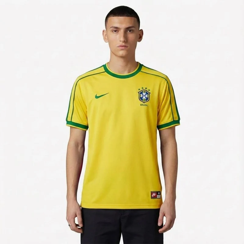 Brasilien Heimtrikot 98/99 Herren Fan-Version Gelb (Retro)