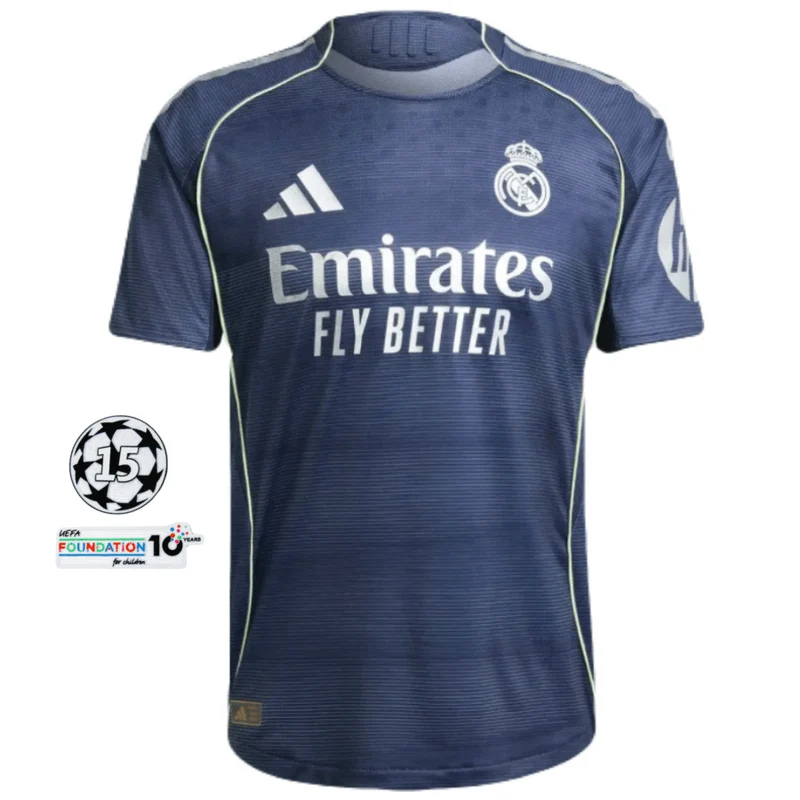 Real Madrid Auswärtstrikot 25/26 Herren Spieler-Version mit Patches