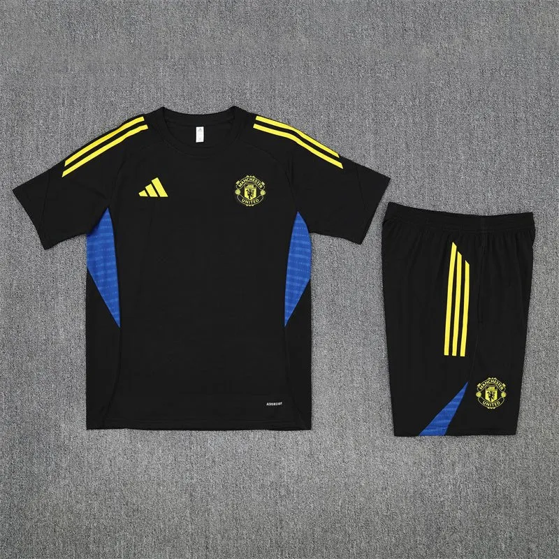 Manchester United Trainingsset 25/26 Trikot und Shorts Schwarz