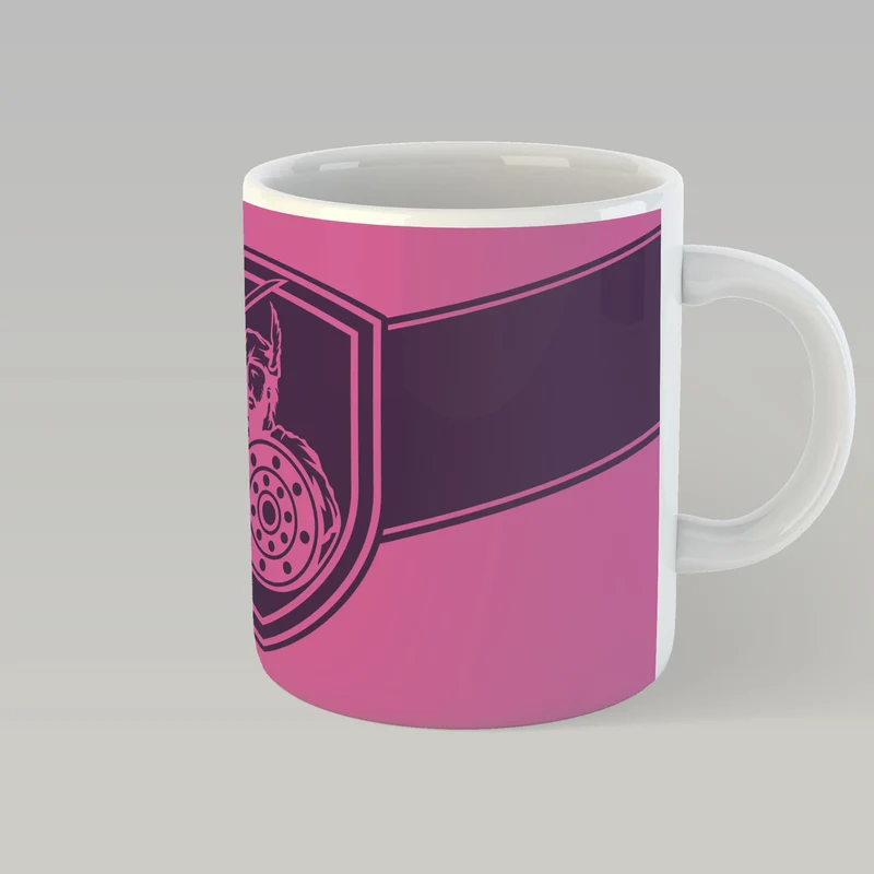 Falkirk Pink Highlander Badge Mug