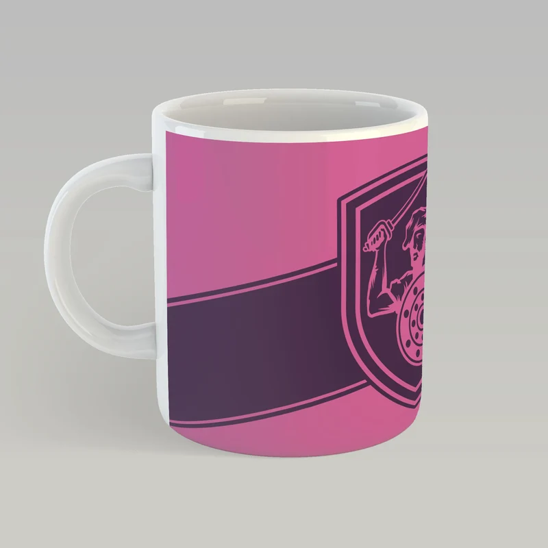 Falkirk Pink Highlander Badge Mug