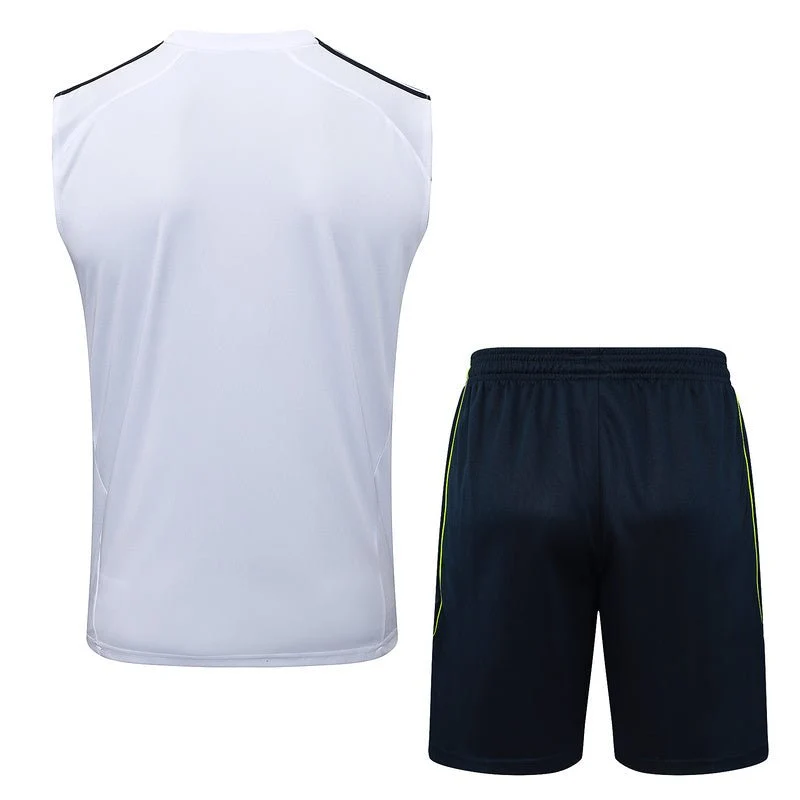 Real Madrid Trainingsset 25/26 Tanktop Weiß und Shorts Schwarz