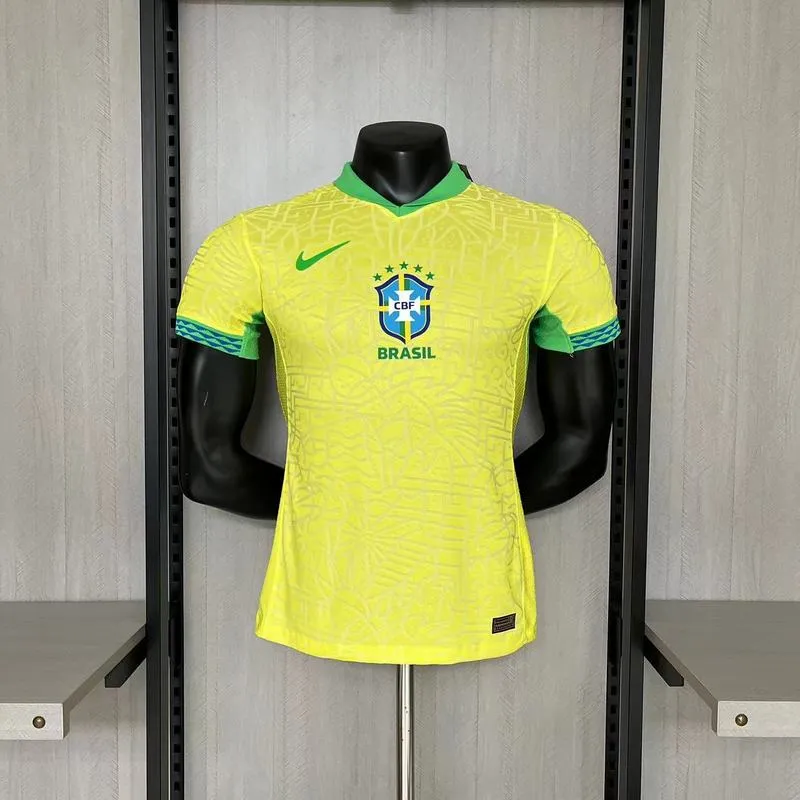 Brasilien Heimtrikot 24/25 Herren Spieler-Version Gelb