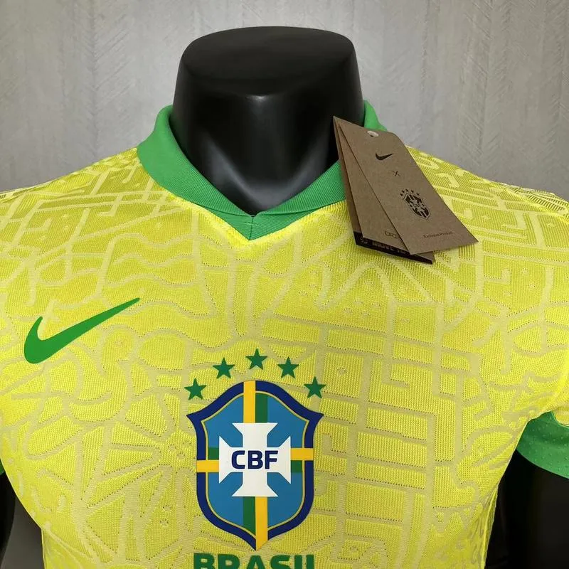 Brasilien Heimtrikot 24/25 Herren Spieler-Version Gelb