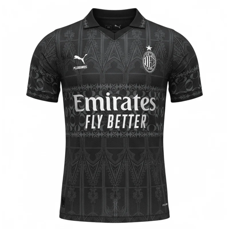 AC Milan Heimtrikot 24/25 Herren Spieler-Version Schwarz