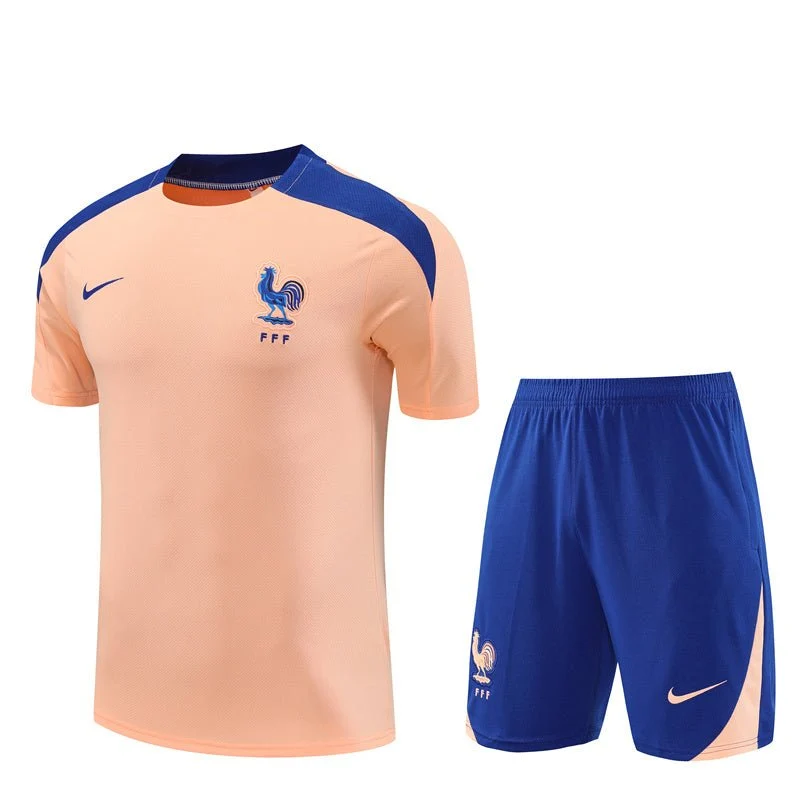 Frankreich Trainingsset 25/26 Trikot Salm und Shorts Blau