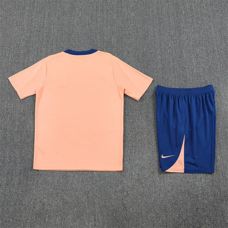 Frankreich Trainingsset 25/26 Trikot Salm und Shorts Blau
