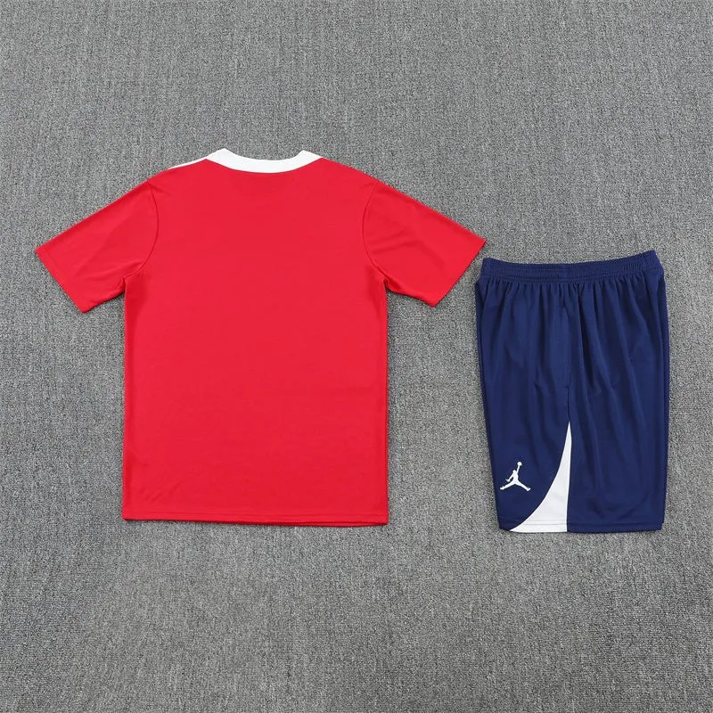 PSG Trainingsset 25/26 Trikot Rot und Shorts Dunkelblau