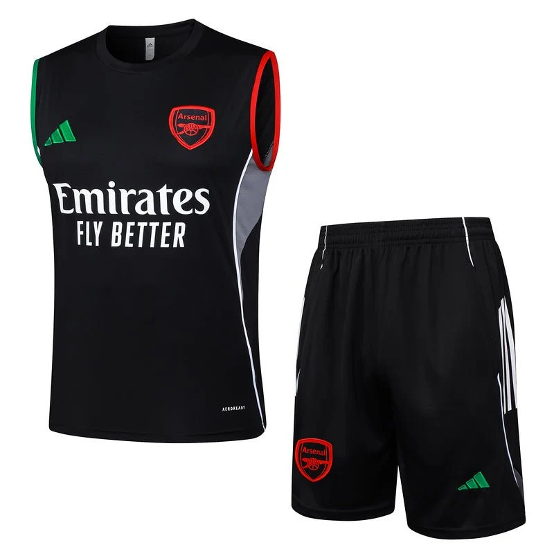 Arsenal Trainingsset 25/26 Tanktop und Shorts Schwarz