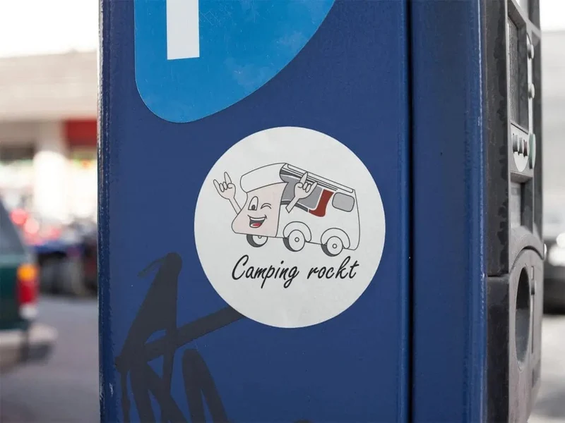 „Camping rockt!“ Sticker
