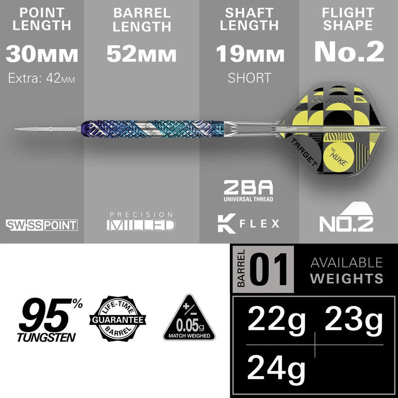 Luke Littler Edge 90% Tungsten - Swiss Point Steel Tip Darts