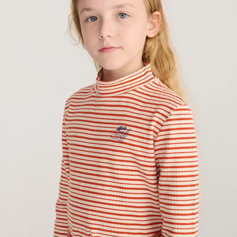 Energy flower stripe T-shirt