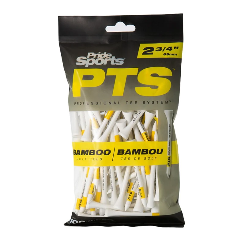 PTS Bamboo Golf Tees (2 3/4") Yellow - Pack of 100