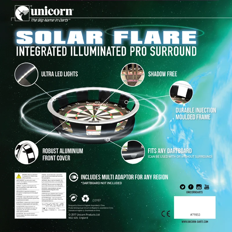 Solar Flare LED Lighting Dartboard Surround