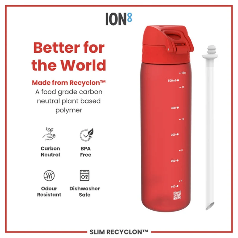 Recyclon Water Bottle with Straw (500ml)