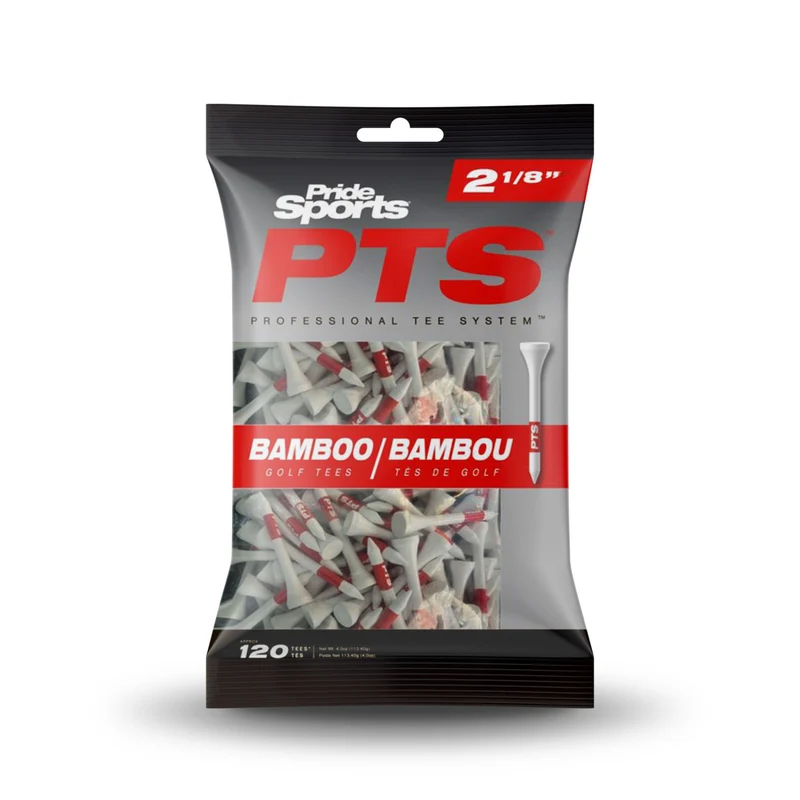 PTS Bamboo Golf Tees (2 1/8") Red - 120 Tees