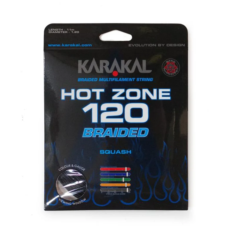 Hot Zone Braided 120 Squash String (11m Set)