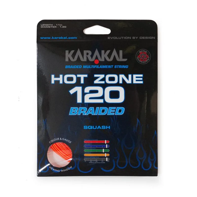 Hot Zone Braided 120 Squash String (11m Set)