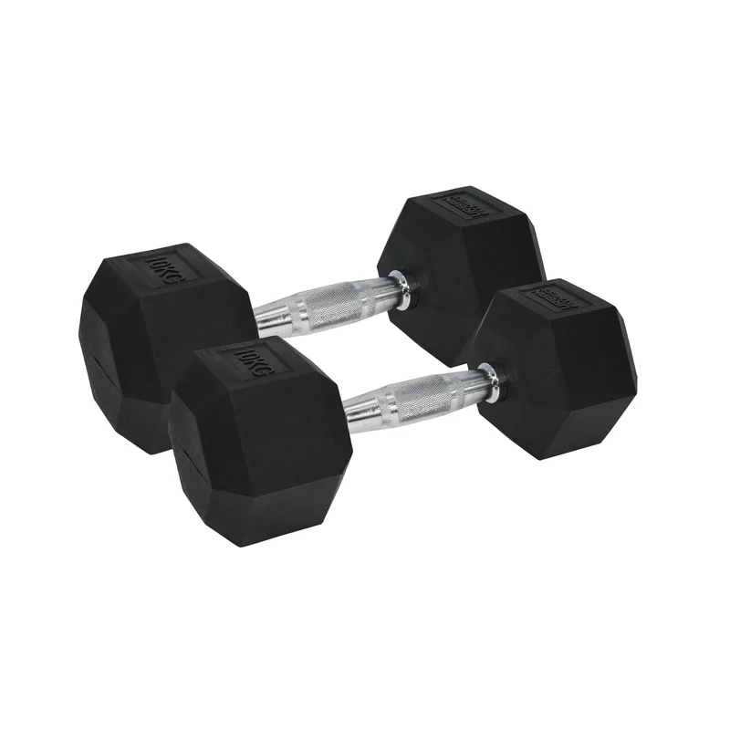 Pro Hex Dumbbells Rubber Coated (Pair)