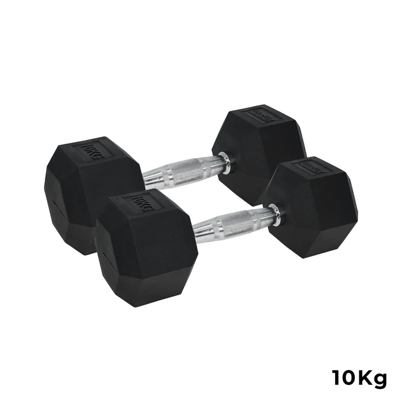 Pro Hex Dumbbells Rubber Coated (Pair)