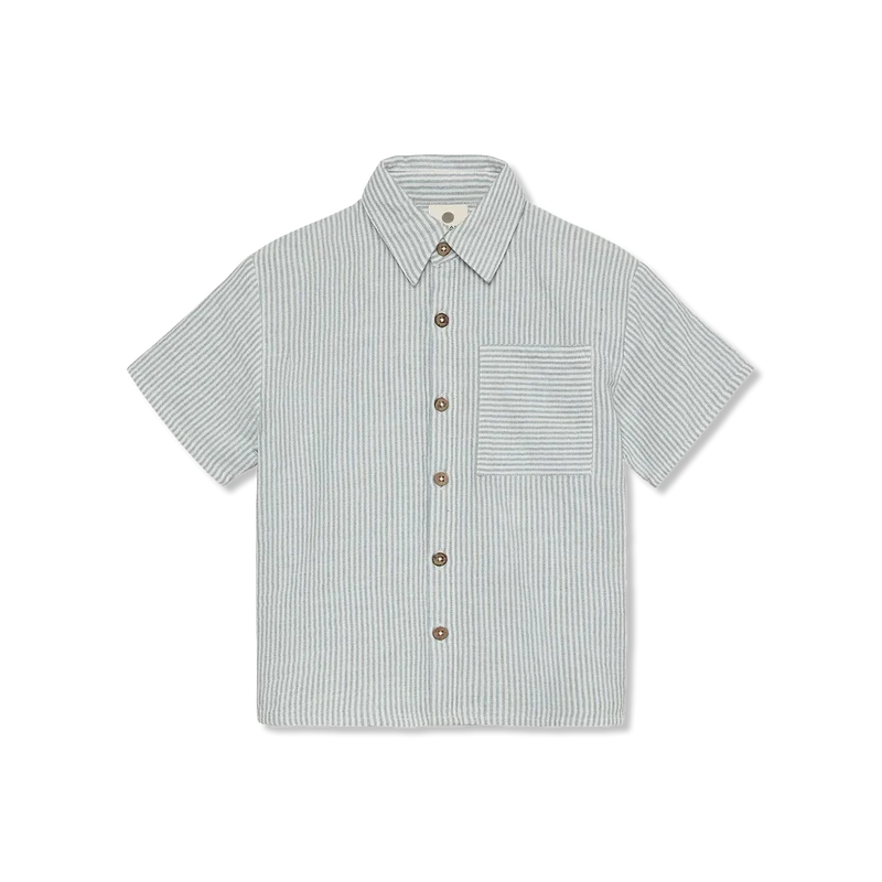 Shirt SS Muslin Stripe hemd