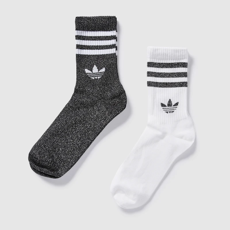 adidas Originals 2 Paar 3-Stripes Glitter Crew Socken