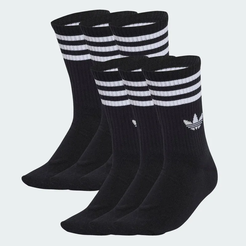 adidas Originals Unisex 3-Stripes Crew Socks 6 Pairs