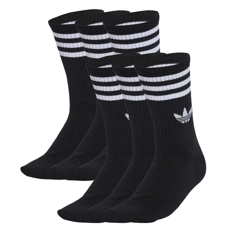 adidas Originals Unisex 3-Stripes Crew Socks 6 Pairs