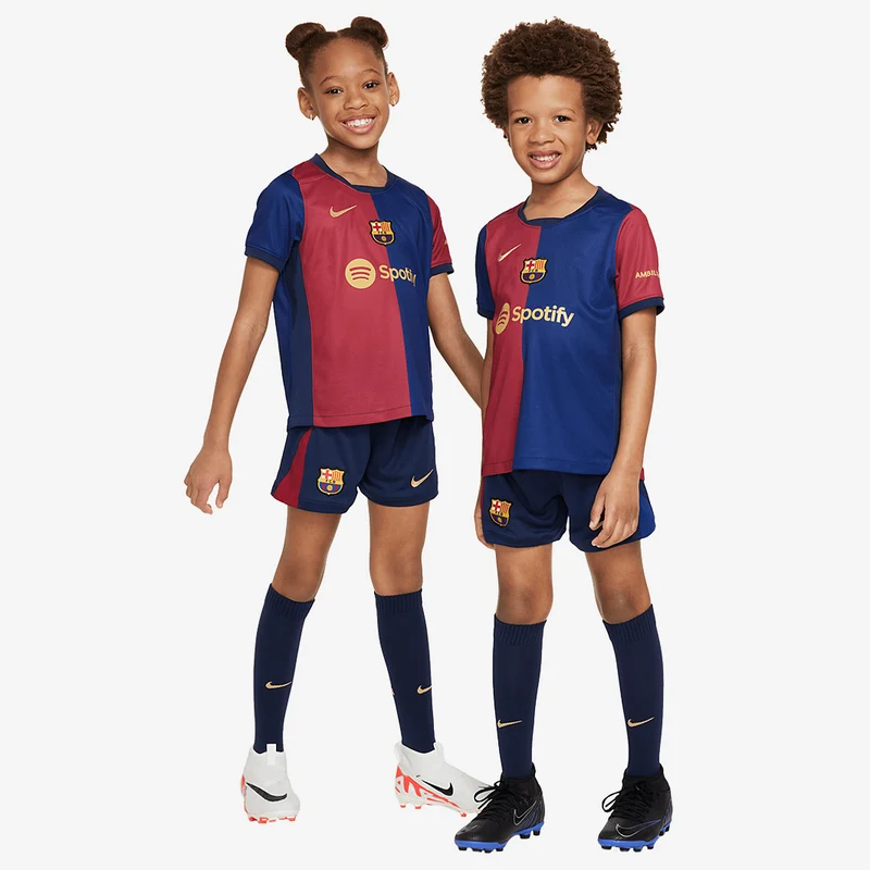 Nike FC Barcelona 24/25 Kleine Kinder Dri-FIT Stadium Heimkit