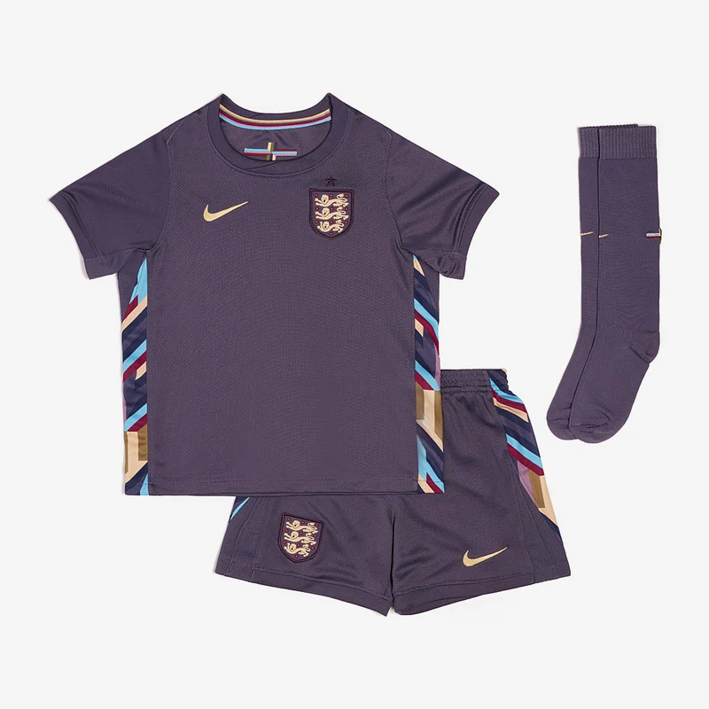 Nike England 2024 Kleine Kinder Dri-FIT Stadium Auswärtsset