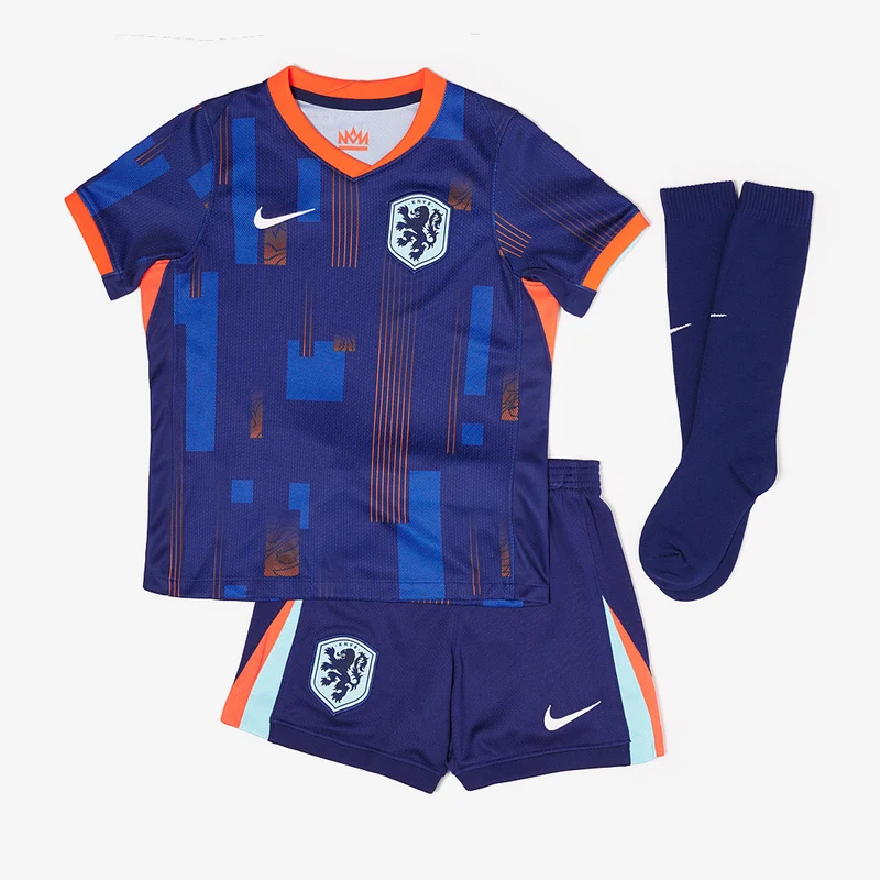 Nike Niederlande 2024 Kleine Kinder Dri-FIT Stadium Auswärtsset