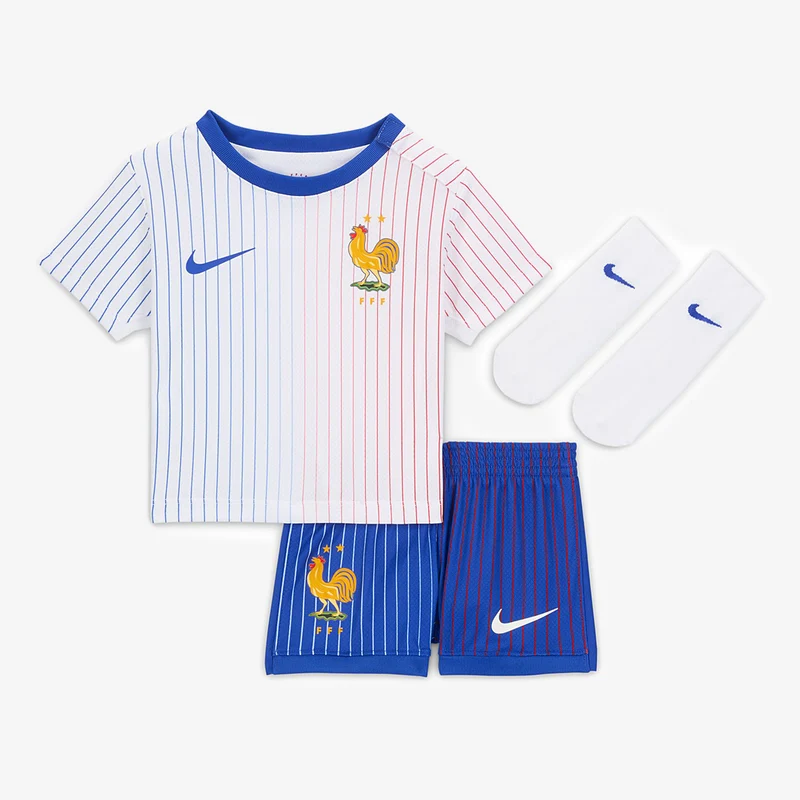 Nike Frankreich 2024 Babys Dri-FIT Stadium Auswärtsset