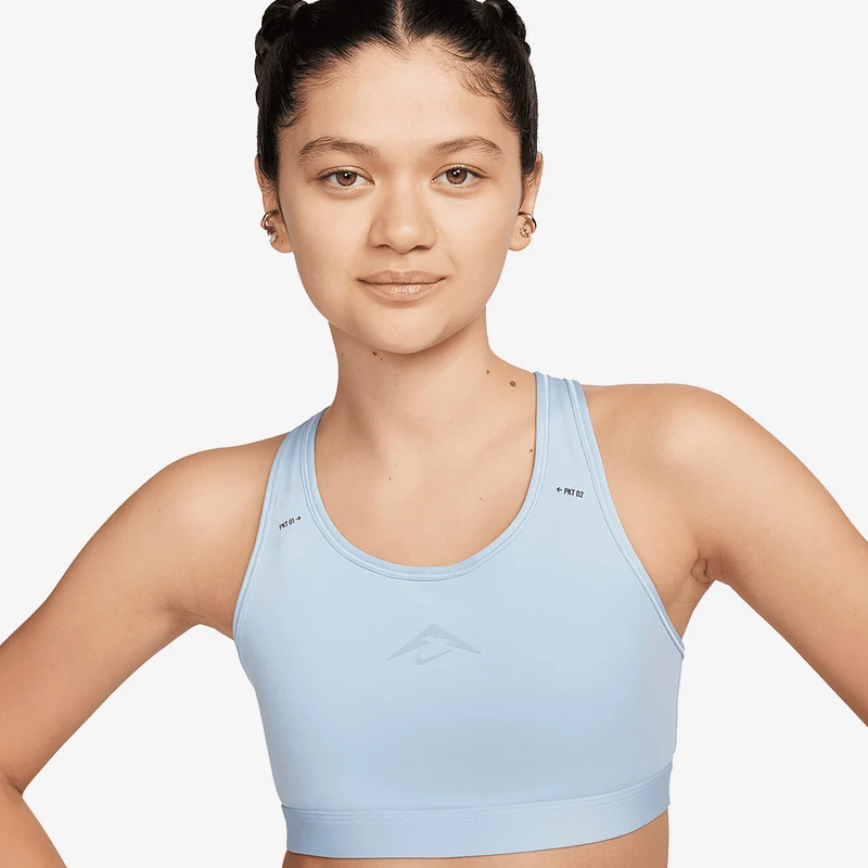 Nike Womens Swoosh On-The-Run Trail Medium-Support Sports Bra
