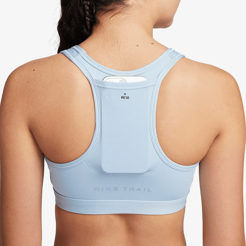 Nike Womens Swoosh On-The-Run Trail Medium-Support Sports Bra