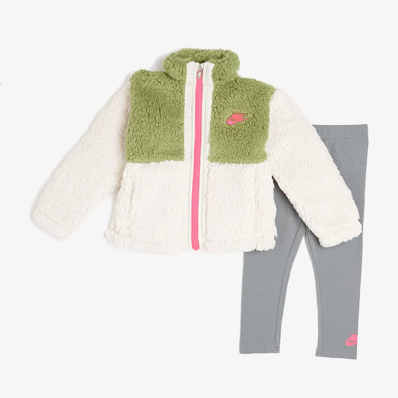 Nike Sportswear Jüngere Kinder Sherpa Full Zip Leggings Set (2-7 Jahre)