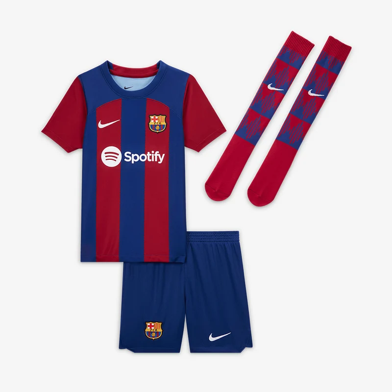 Nike Kleine Kinder FC Barcelona 23/24 Dri-Fit Heimset