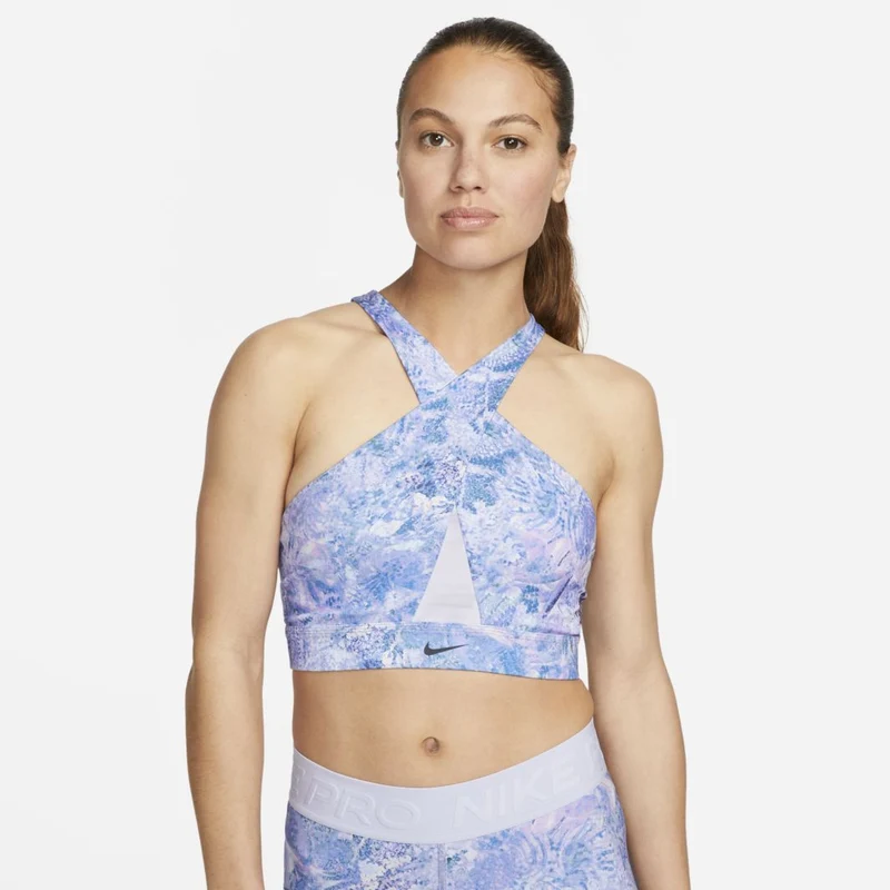 Nike Damen Swoosh Wrap Einteiliger Sport-BH mit mittlerer Unterstützung