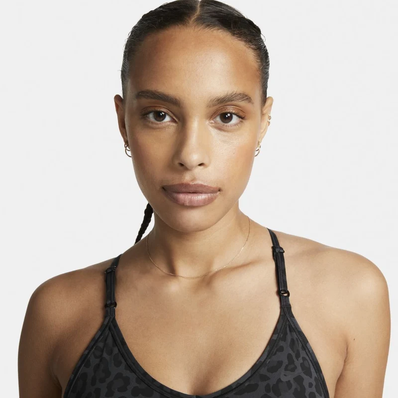 Nike Damen Leichter Halt 1-Piece Pad V-Ausschnitt Leopard Print BH